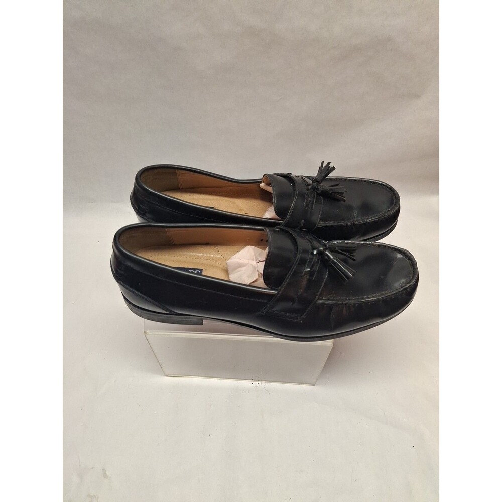 CHAPS Mens Loafer Dress Shoes Black 0968334 Leather Kiltie Tassel Slip On 12M
